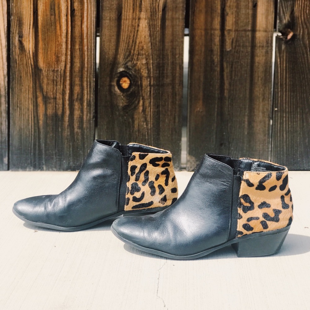 Leather and Cheetah Booties